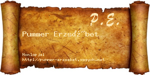Pummer Erzsébet névjegykártya